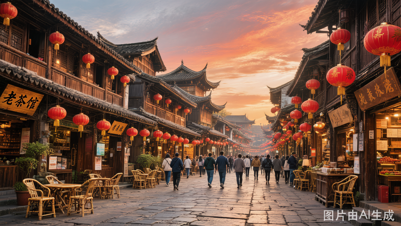 Jinli Ancient Street in Chengdu - traditional Sichuan architecture